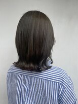 ヘアーメイクパウダー 天王寺寺田町店(Hair make powder)&nbsp;小顔外ハネミディアム20代30代40代切りっぱなしオリーブベージュ