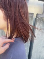 テントヘアー(tent hair) ブリーチなし！まろやかオレンジピンクカラーstyle*