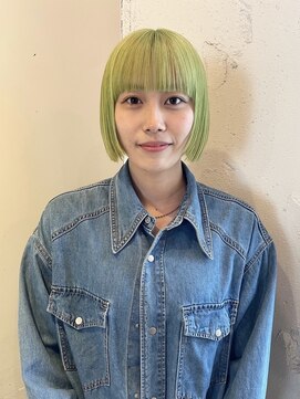 ルーム(Loom.) ライムグリーンカラーミニボブ