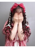 カチューシャツインアレンジ☆推し活推しカラーヘアメイクセット