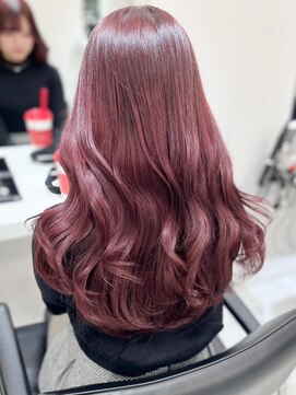 ランテルディ 渋谷(LANTERDIT) ワインレッド 艶感　艶トリートメント　20代　ケアブリーチ