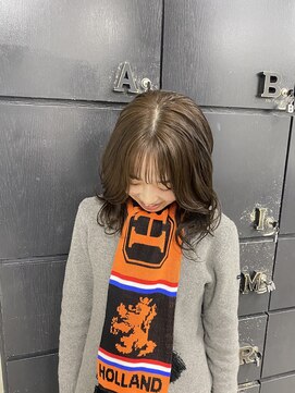 ヘアー アイス 御器所本店(HAIR ICI) 大人可愛い艶カラーブリーチなしブラウンベージュ