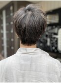 メンズショート糸ハイライトミニウルフ20代30代ニュアンスパーマ