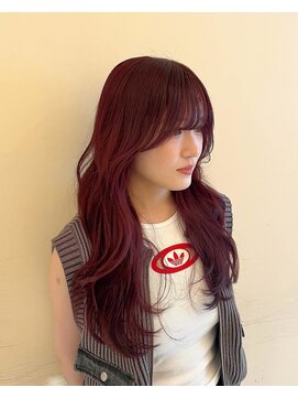 ヘアサロン ガリカ 表参道(hair salon Gallica) 【河原塚七海】高発色ワインレッドカラー/暖色カラー