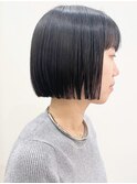 【モリオ松戸　石山】黒髪ストレートボブ切りっぱなしボブ20代