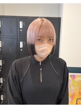 ヘアーブレイス(hair brace) コーラルピンク×エンドカラー　stylist聖斗