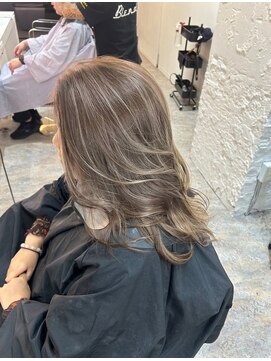 ブレンド 渋谷(BLend) ホワイトグレージュミニウルフデジタルパーマチェリーブラウン