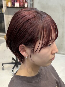 エリマ 調布(elima) 調布レディースカットショートボブイルミナカラーボルドー韓国