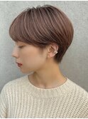ピンクブラウン×タイトショート|上品可愛い大人ショート