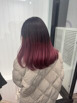 ヘアースマイルクー(HAIR SMILE COEUR)&nbsp;【COEUR/YUI】ピンク×ブラック グラデーション