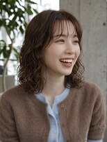 ノラ シブヤ(NORA)&nbsp;小顔ミディアムパーマミディアムデジタルパーマボブパーマ前髪