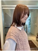 ミディアムレイヤー　ピンクベージュ
