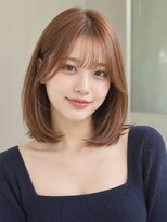 モト 船橋(moto)&nbsp;韓国アイドル風ミディアムボブ艶髪アプリコットブラウン船橋
