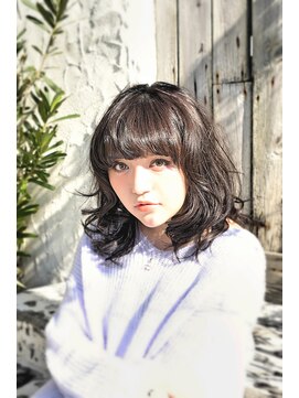 エルクバイコットン(elk by Cotton) 【elk by cotton平塚】ニュアンスボブ/暗髪/黒髪/パーマ