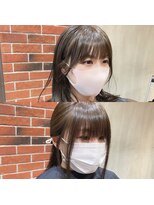 シェノン 梅田(CHAINON)&nbsp;似合わせ小顔前髪カット×黒髪風ベージュ