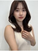 シースルーバングフェイスレイヤーくびれヘア【肥田亜沙美】