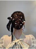シニヨンサイド編み込み