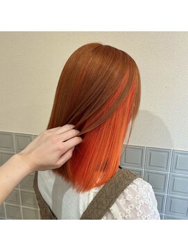 ボアップ 新居浜店(boappu) #インナーカラー #オレンジ #オレンジベージュ