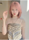 レイヤーミディ美髪くびれワンカールペールピンク