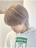 ホワイトグレージュケアブリーチルーツカラーエンドカラー