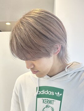 アニュー(A'nyu) ホワイトグレージュケアブリーチルーツカラーエンドカラー