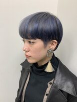 キジ(KIJI)&nbsp;刈り上げマッシュショート/ブルーアッシュ/ブルーカラー