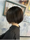 ショートボブ×前髪なし♪