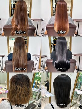 ネクストハラジュク(NEXT HARAJUKU) ブリーチ縮毛矯正Before-after