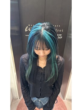 ソワンドブレス 阿倍野店(soin de brace) デザインカラー/レディース/小顔/クラゲヘアー