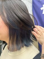 クロト(Clotho) インナーカラー×ネイビー/ダブルカラーブリーチハイライト