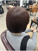 【ツヤ感重視】ボルドーカラーの大人ボブ