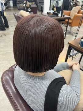 リシャルム 新保店(Re charme) 【ツヤ感重視】ボルドーカラーの大人ボブ