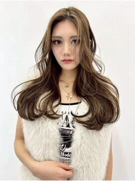 キング 梅田店(K!ng) ハイライトカラーミルクティーベージュレイヤーカット髪質改善
