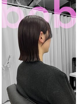 フランチェスカドットボブ(francesca.bob) ピンクバイオレット×くくれる切りっぱなしボブ【田野剛大】梅田