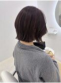 白髪染め・ピンクブラウン×くびれボブ〈airi〉
