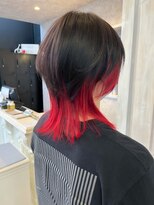 キャアリー(Caary)&nbsp;福山人気10代20代30代塩基性レッドウルフインナーカラー高発色