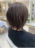 NOパーマレイヤーボブ顔周りレイヤーハッシュカットウルフカット