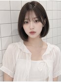 ワンホンレイヤー×ダークブルー[デジタルパーマ/ボブ/韓国]