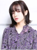大人可愛い２０代３０代４０代小顔暗めカラー 外ハネボブA1