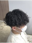ツイスパマッシュ(刈り上げツーブロック黒髪パーマ)