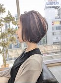 30代40代50代60代前髪無し大人丸みくびれボリュームショートボブ