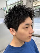 エルマーク 梅田(L-MARK) スパイキーショートザクザクショートアップバングツーブロック