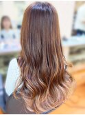 20代30代大人可愛い髪質改善艶感ロングミルクティーベージュ