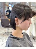 切りっぱなしボブ20代小顔ショート