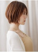 美髪アプリコットオレンジマッシュショートボブZ上尾30代40代