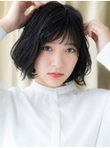 黒髪アッシュフレンチカジュアルAラインボブ310W戸頭20代30代