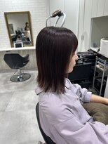 ディックス 佐倉店(dix)&nbsp;深みのあるワインレッドカラー×外はねボブ