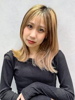 アルバム 銀座(ALBUM GINZA)&nbsp;ブリーチハイトーン前髪カット顔周りレイヤーロング_F30350