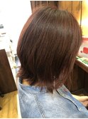 【根岸真奈美】ナチュラルブラウン/外はねボブ