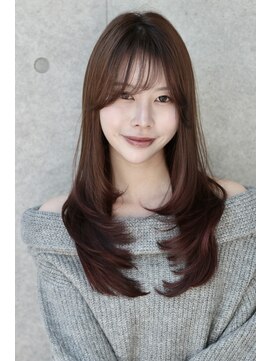 横浜ロングレイヤー韓国風レイヤー小顔小顔レイヤー韓国ロング